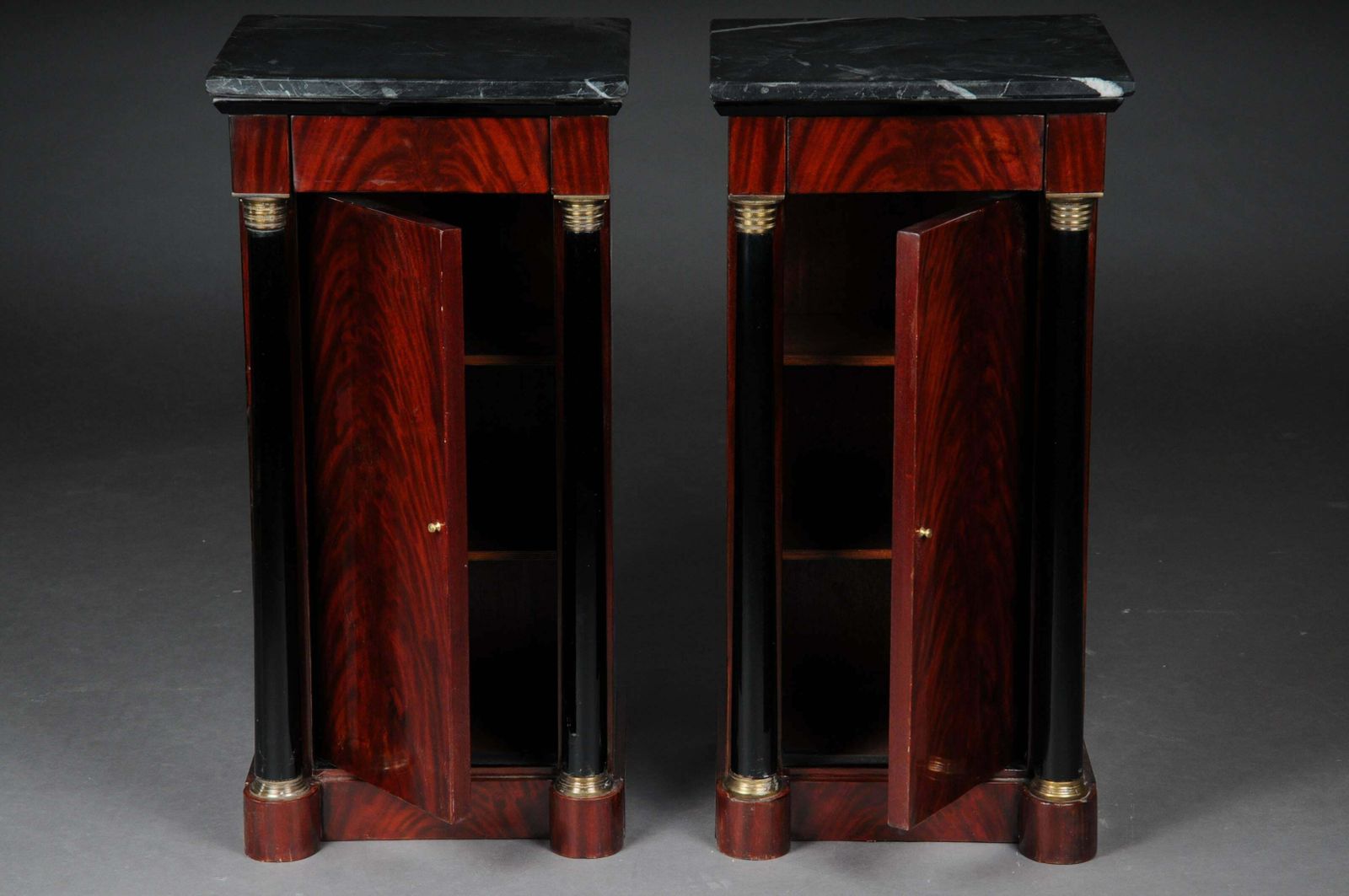 Classic Bedside Table, Side Table In Biedermeier, Mahogany, Left photo vintage