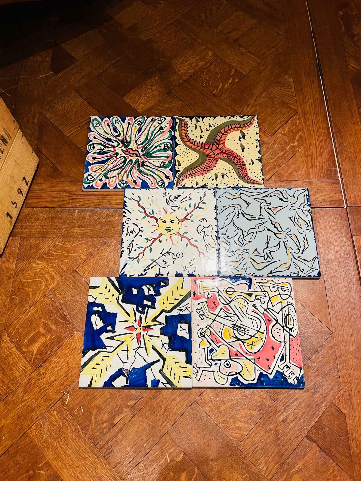 Salvador Dali “La Suite Catalane” Set Of 6 Dali Tiles, 1954 photo for sale