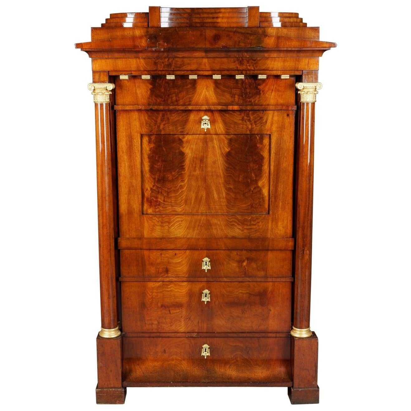 19th Century Biedermeier Column Secretary