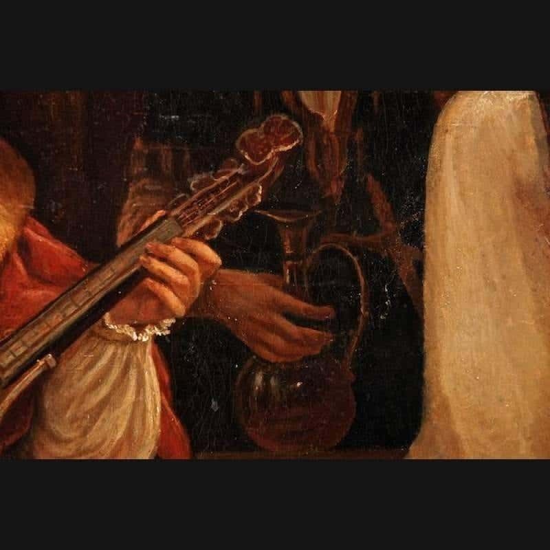 19th Century Baroque Oil On Canvas The King And The Musical Page By A. Sturm photo Art
