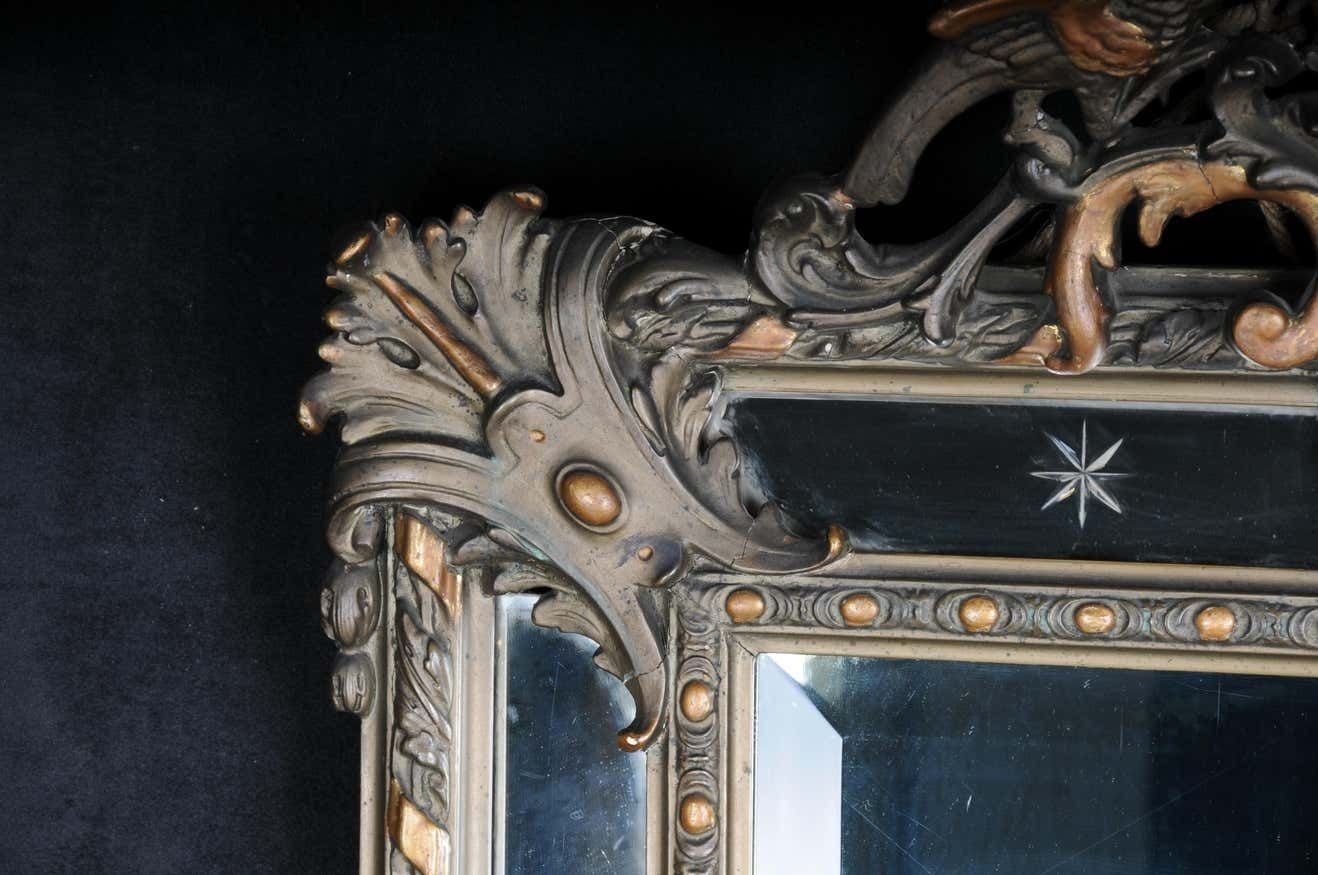 19th Century Antique Historicism Mirror, Around 1870, Gilded photo vinterior