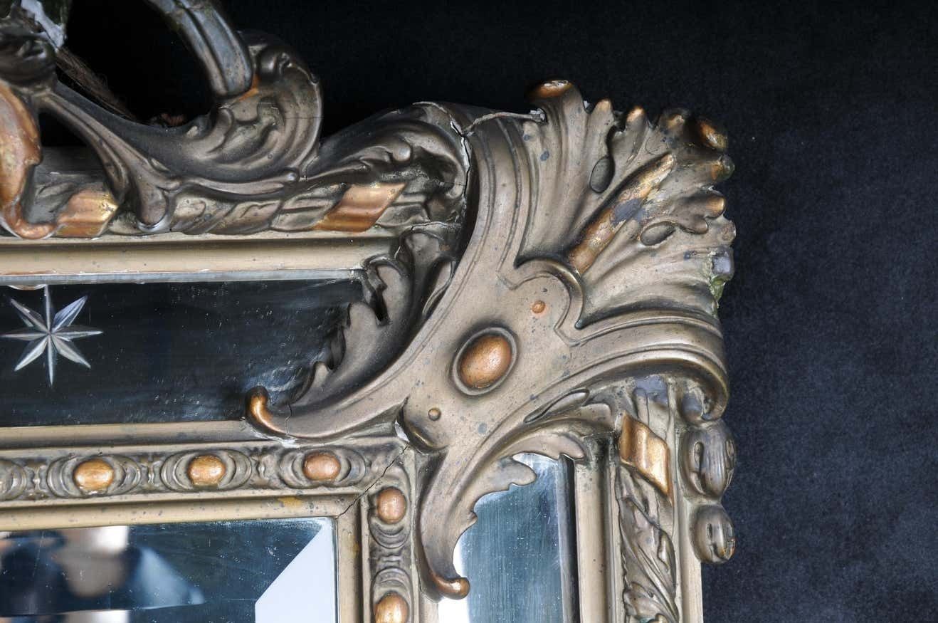 photo vintage 19th Century Antique Historicism Mirror, Around 1870, Gilded
