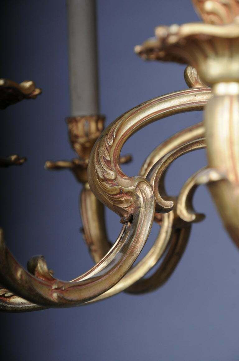 photo for sale 19th Century Ceiling Chandelier France Around 1890 Gold Bronze