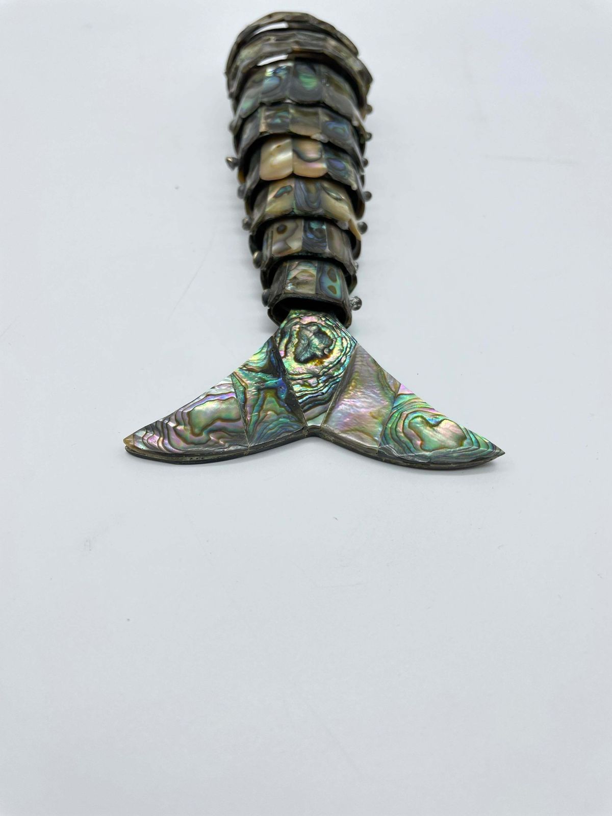 Curious Wriggling Fish Made Of Mother Of Pearl photo vintage