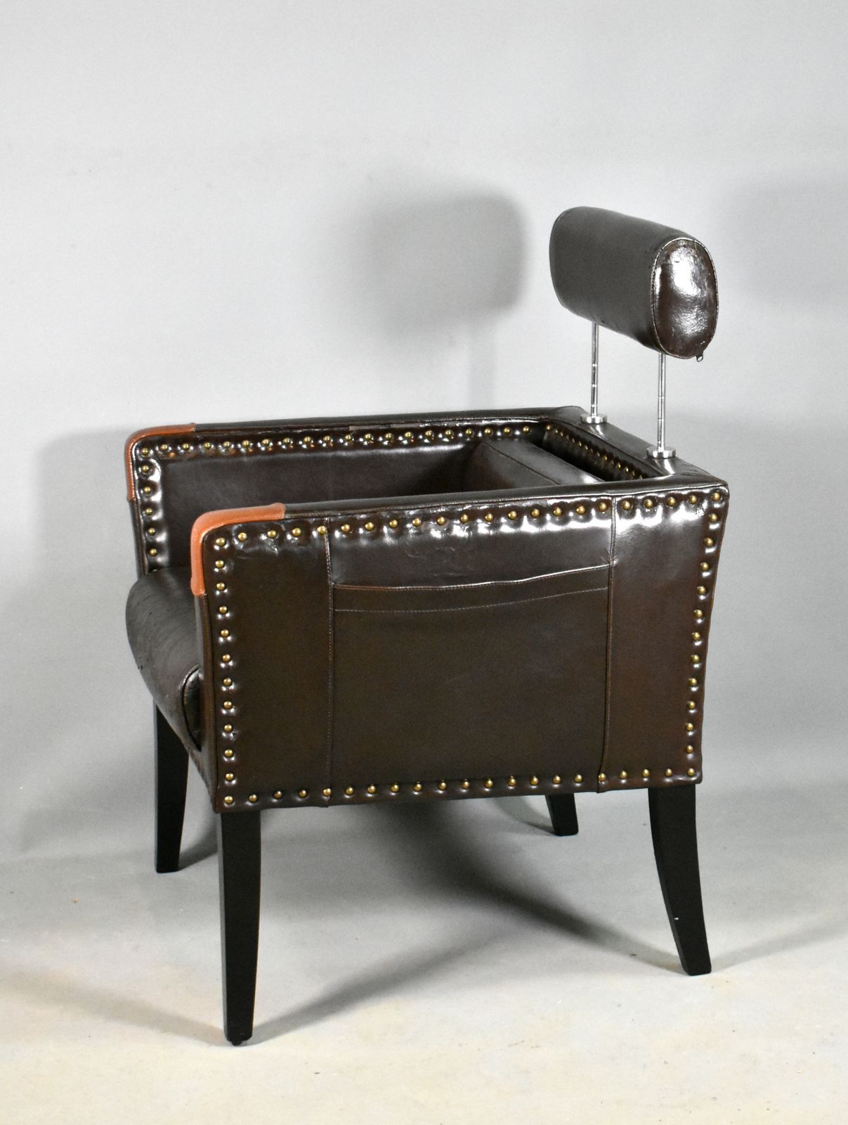French Mid Century Lounge Chair In Leatherette photo vinterior