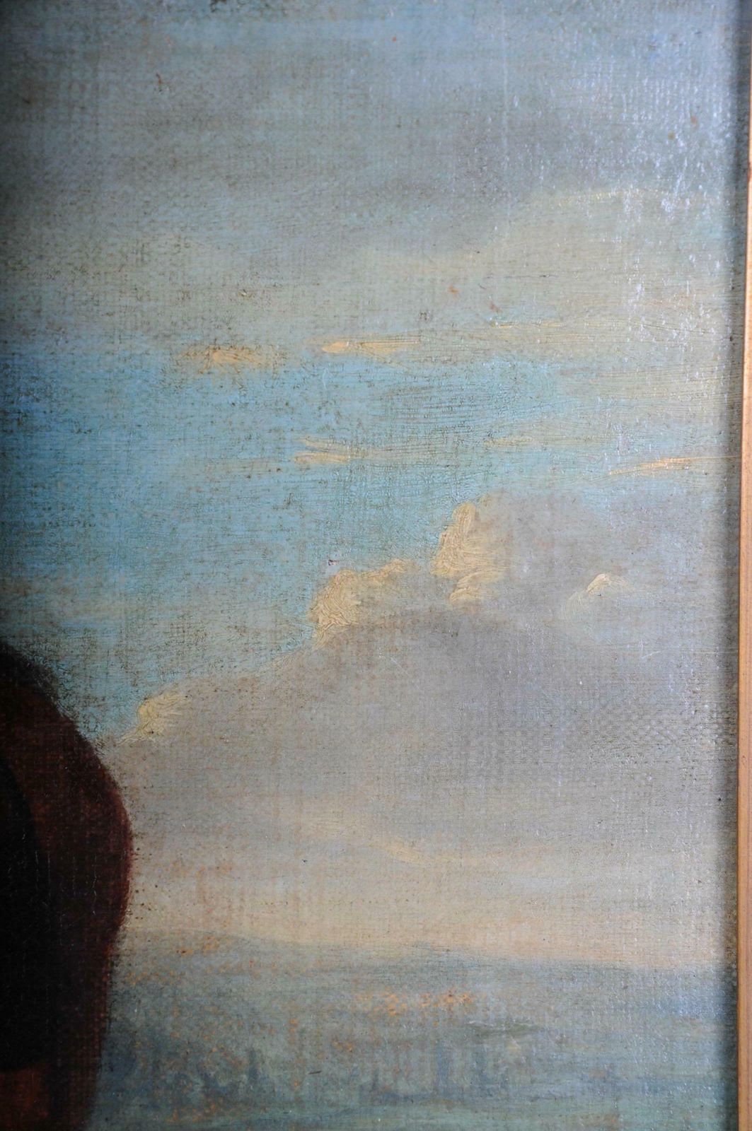 photo for sale Old Oil Painting Illustration 2 Horses On The Landscape