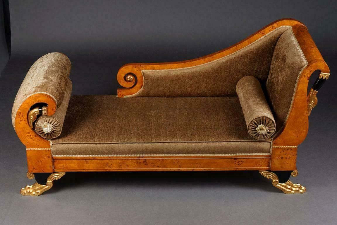 20th Century Classizim Style Empire Swan Chaise Longue photo for sale
