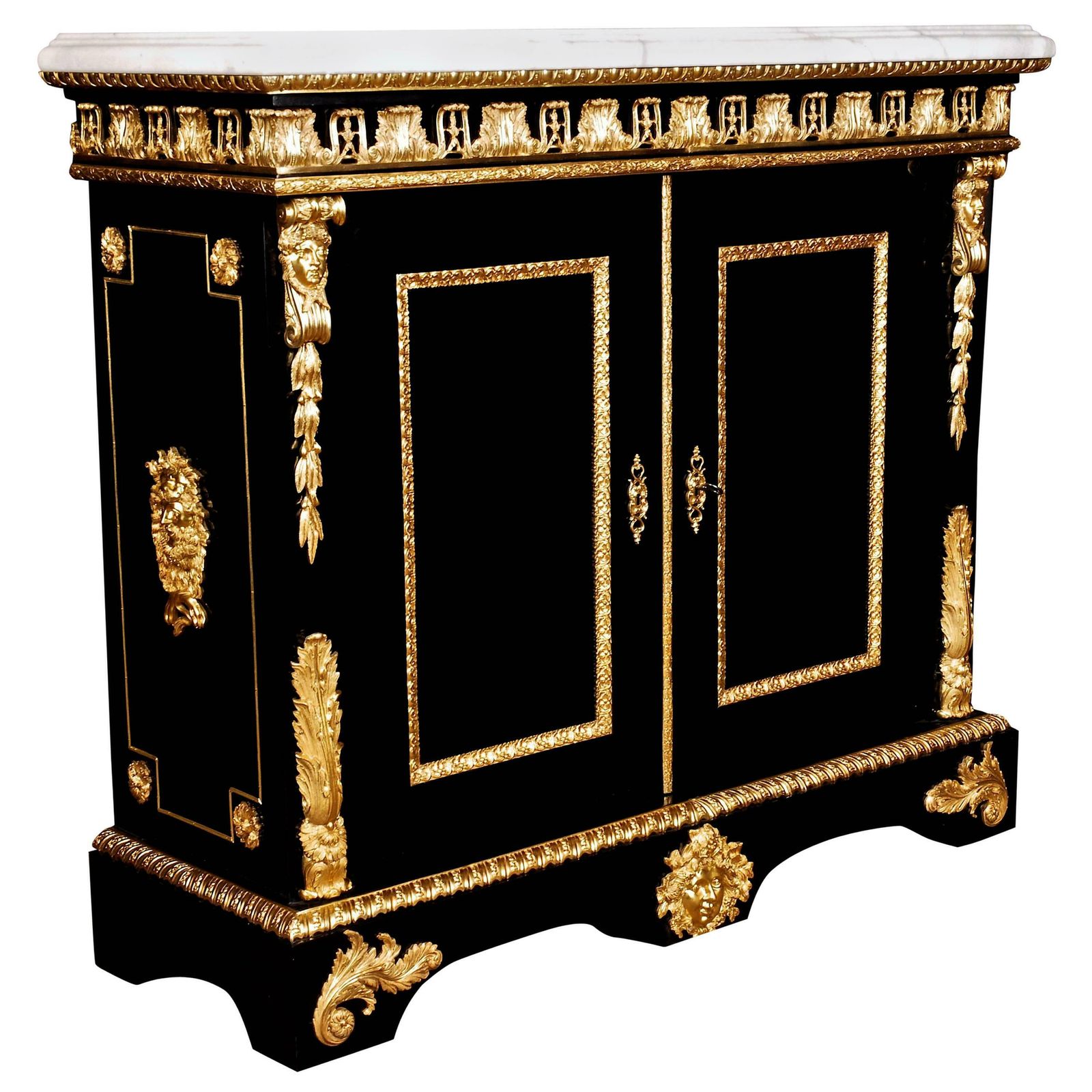 20th Century Louis XIV Black Piano Veneer Cabinet photo furniture