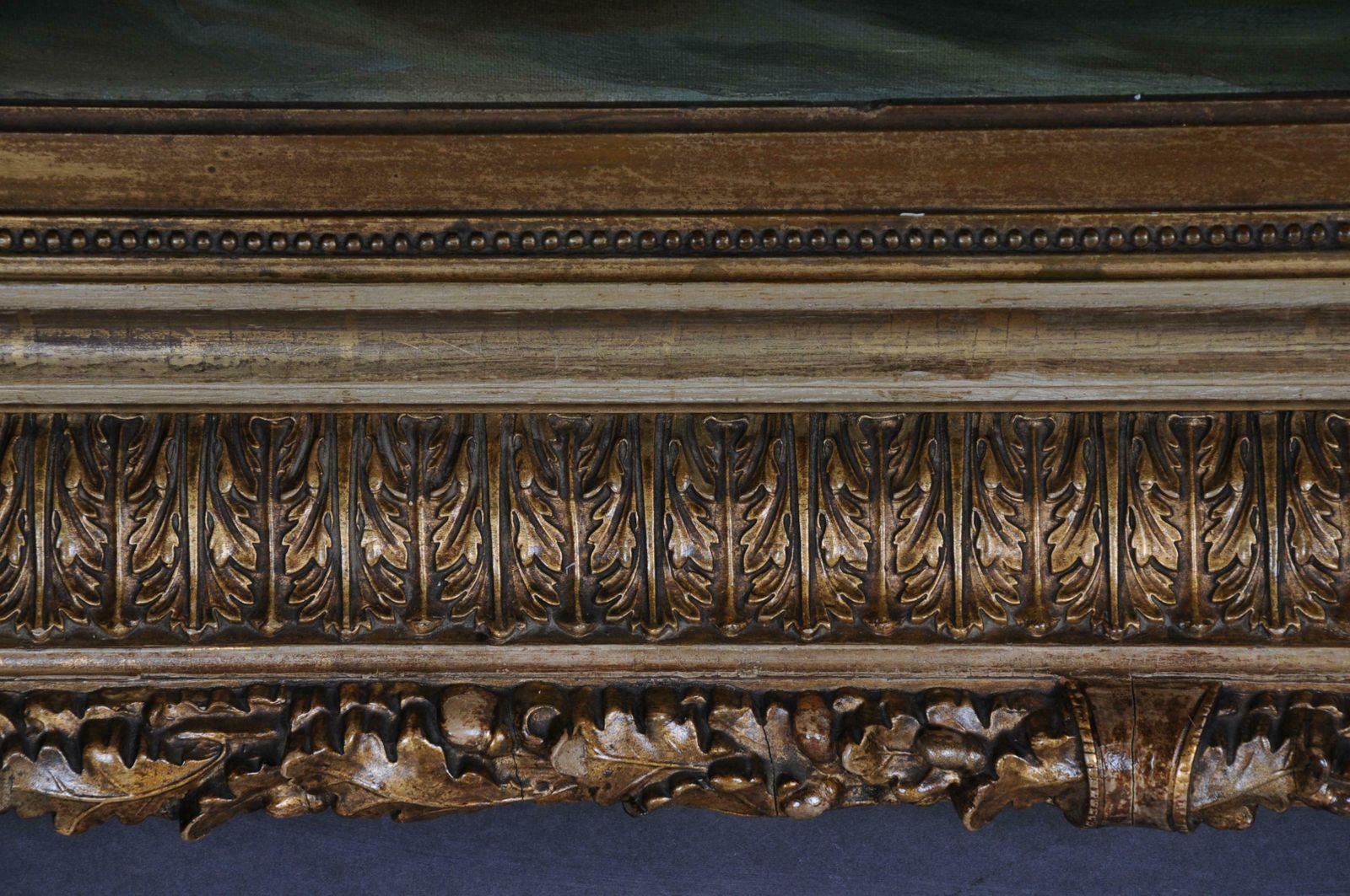 photo furniture 19th Century Oil Painting View From The Sea In A Big Gild Frame