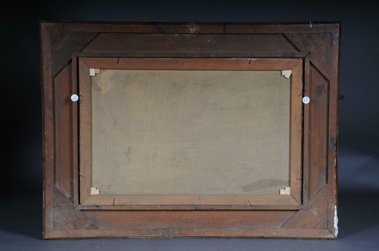 Art 19th Century Oil Painting View From The Sea In A Big Gild Frame photo