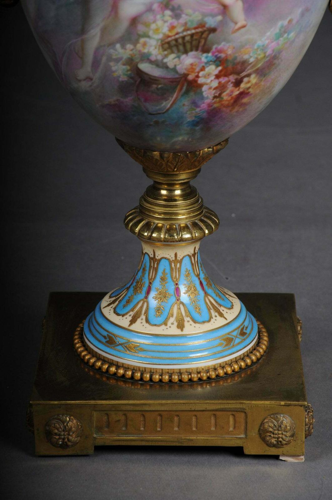 19th Century Monumental Sèvres Vase With Bronze Mounting photo for sale