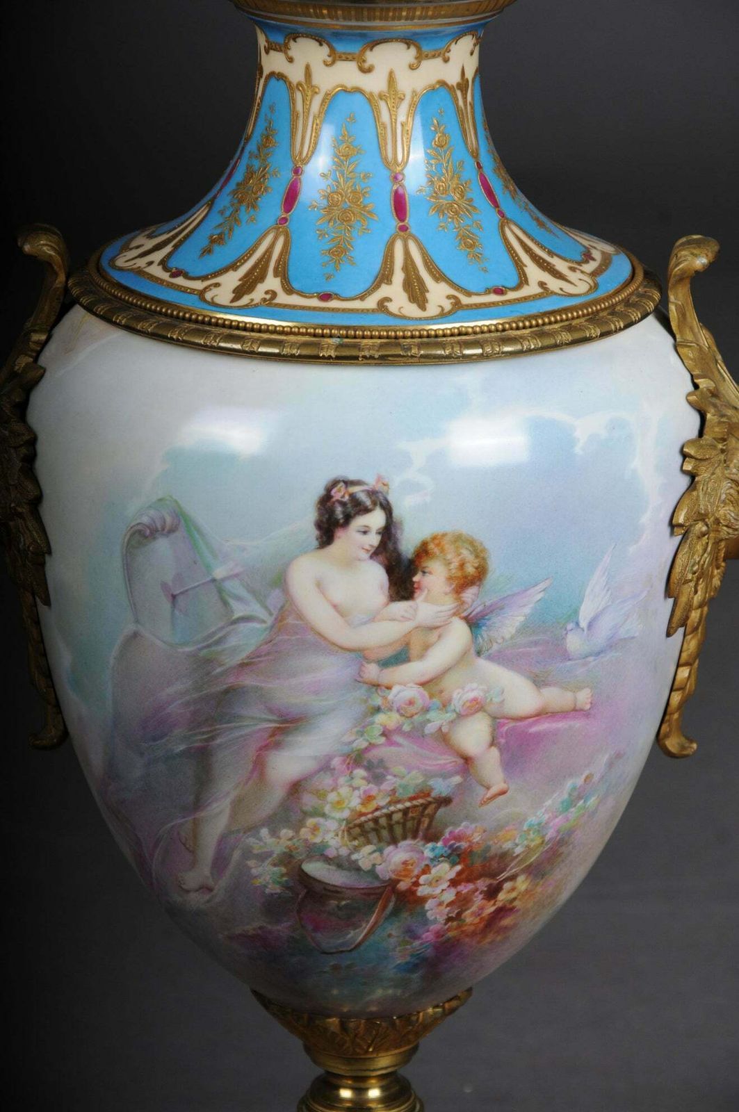 19th Century Monumental Sèvres Vase With Bronze Mounting photo Home Decor