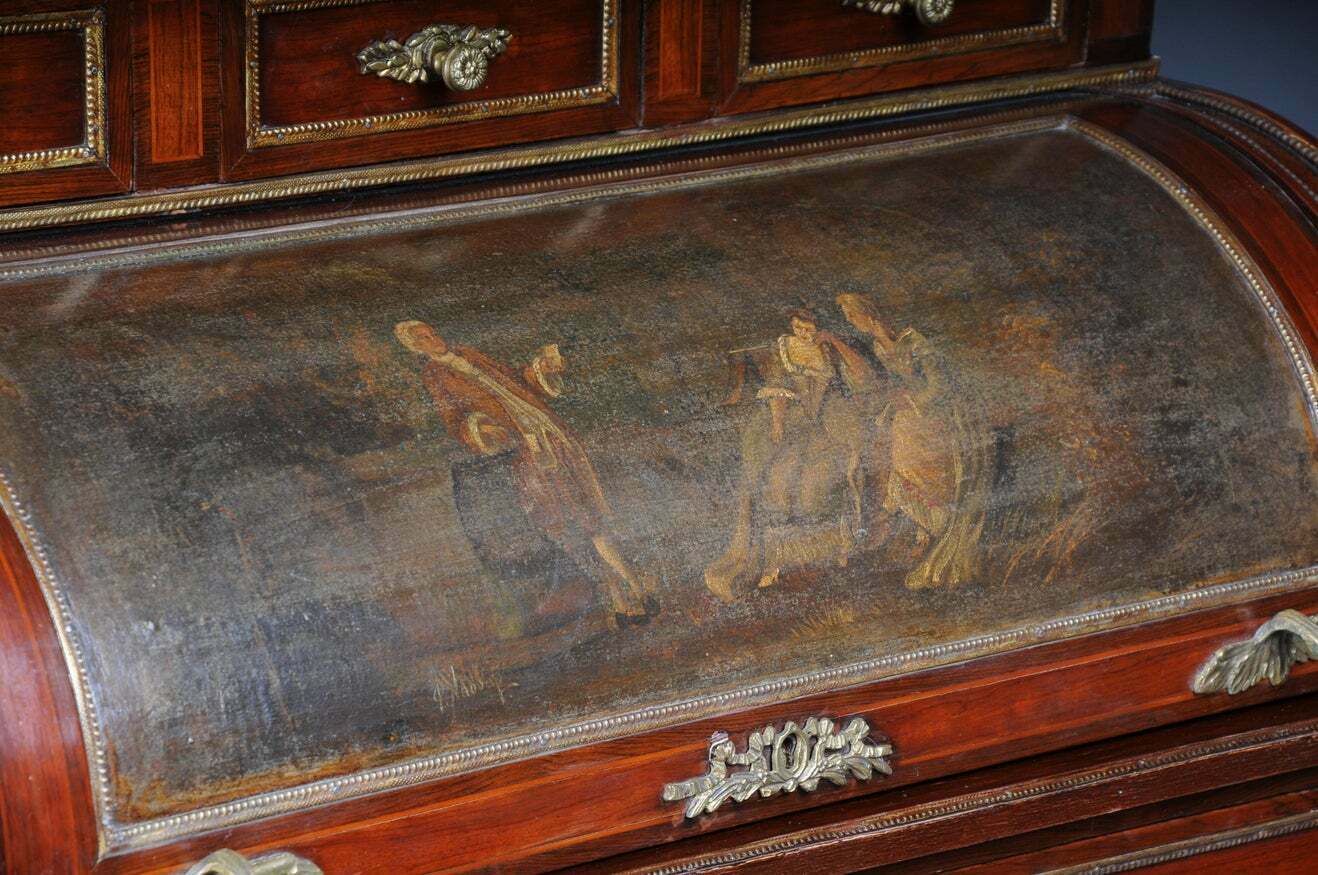 Impressive Rolling Secretary In Louis XVI 20th Century  Mahogany photo vinterior