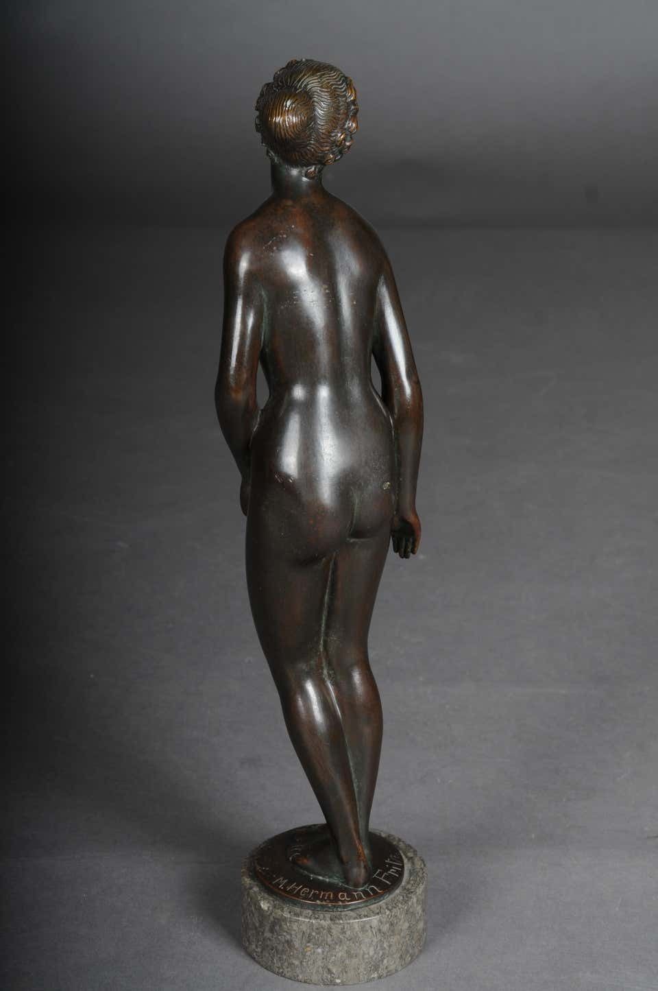 2660.0 Bronze Artist Figure "Naked Woman" By Max D. Hermann Fritz photo