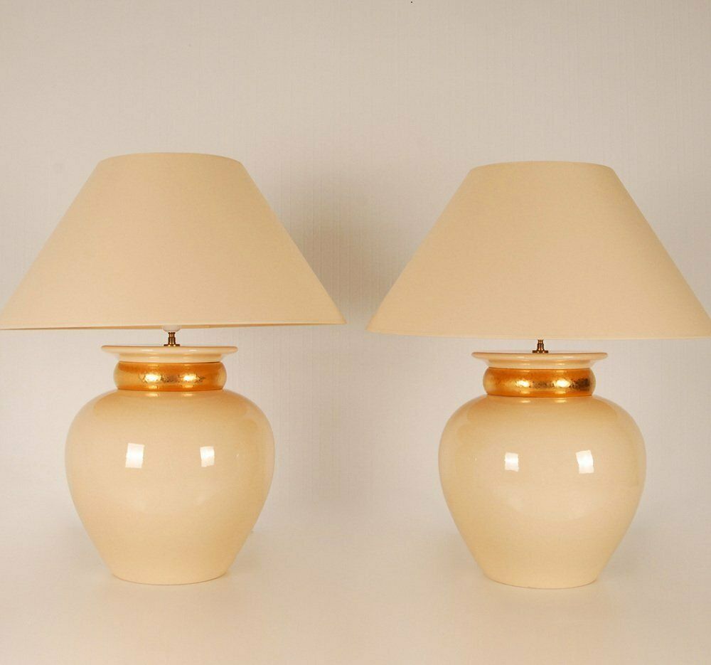 Mid Century Ceramic Vase Table Lamps In The Style Of Robert Kostka Longwy, 1970s, Set Of 2 photo buy
