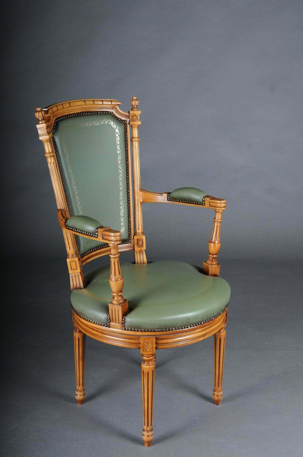 photo buy 20th Century Chair English Armchair Leather Yew Wood