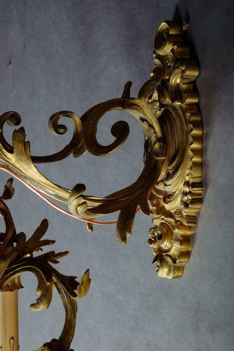 photo for sale 19th Century Napoleon III Rococo Pair Of Monumental Wall Appliques