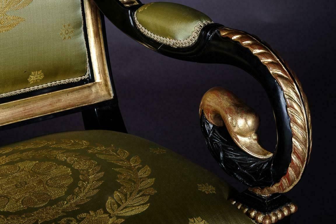 20th Century Empire Style Napoleonic Swan Armchair photo furniture