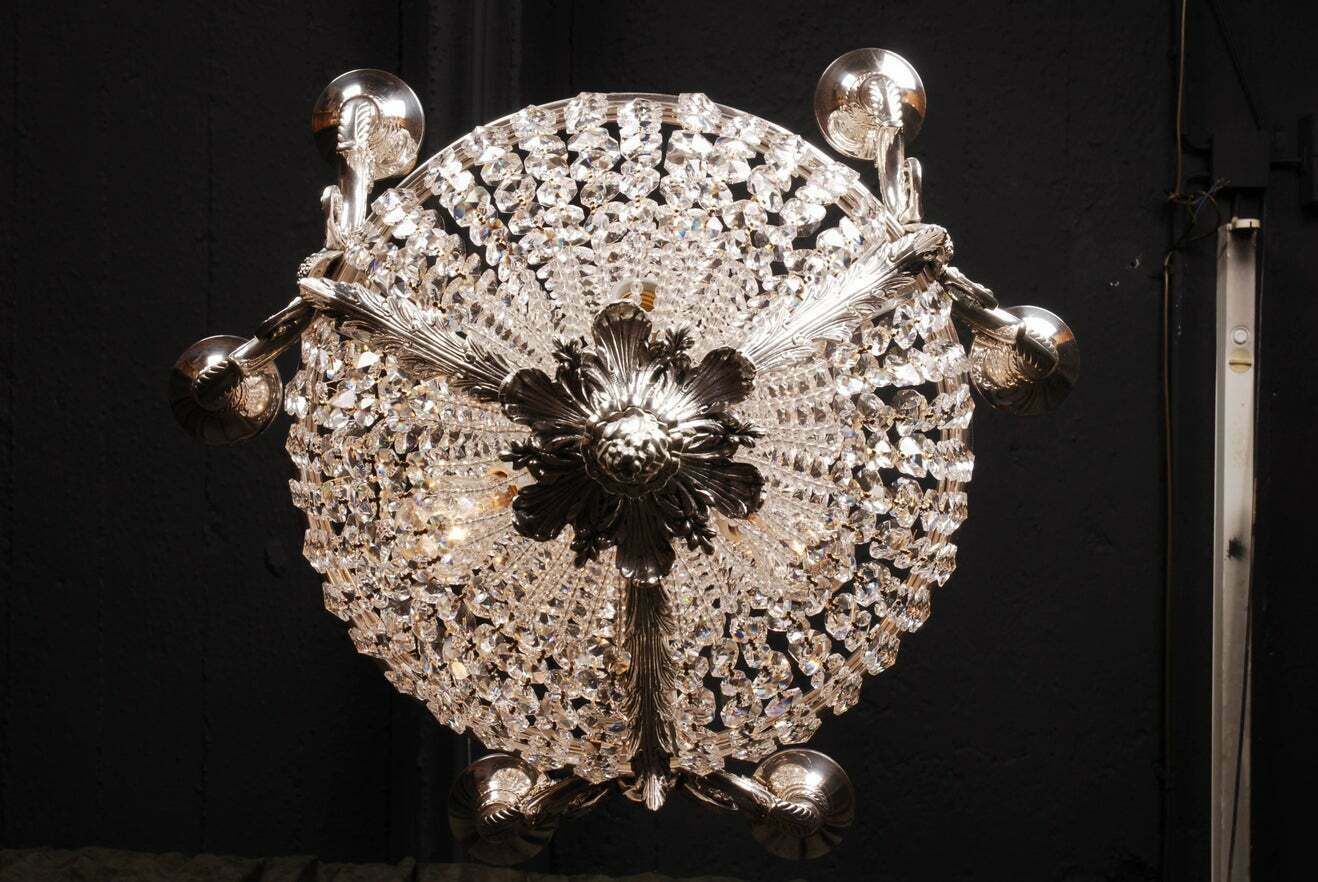20th Century Biedermeier Classicist Style Basket Chandelier photo Lighting