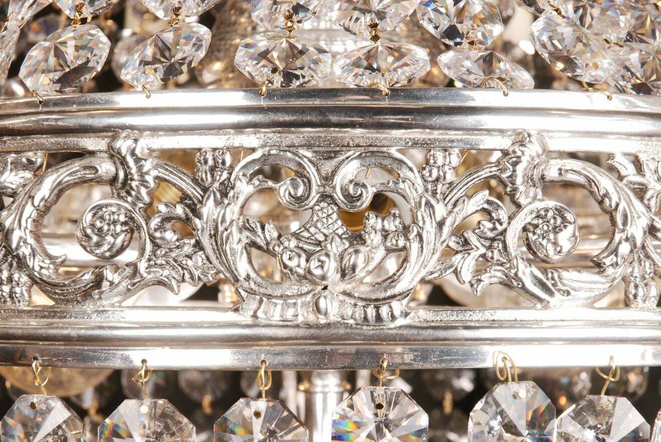 photo furniture 20th Century Biedermeier Classicist Style Basket Chandelier
