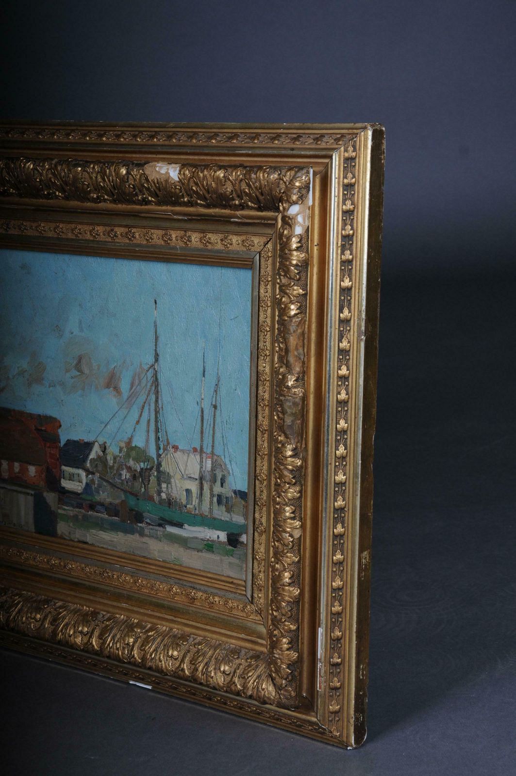 Beautiful Impressionist Oil Painting Signed Fritz Douzette ''1878 1955'' photo vinterior