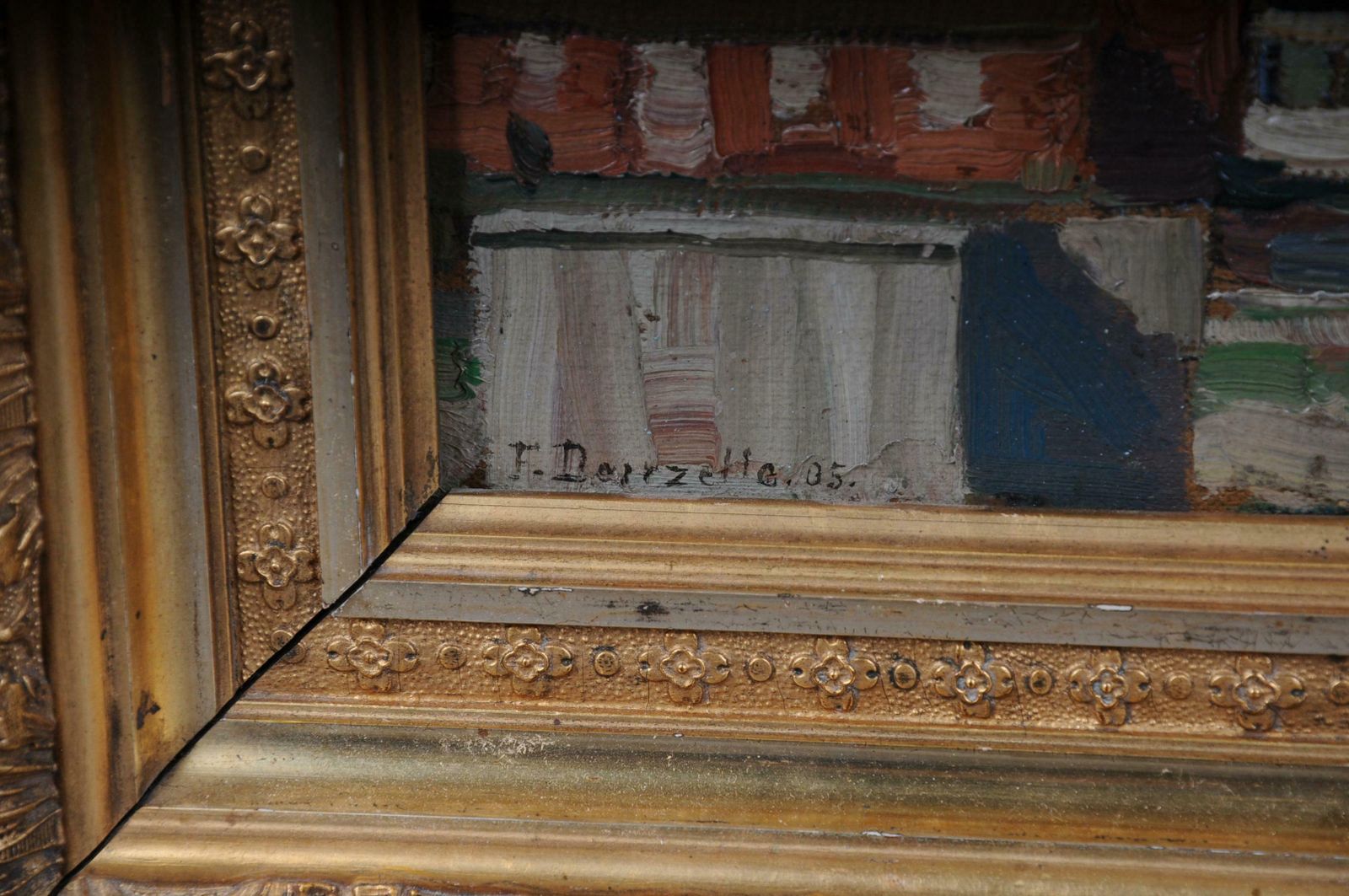 photo vinterior Beautiful Impressionist Oil Painting Signed Fritz Douzette ''1878 1955''