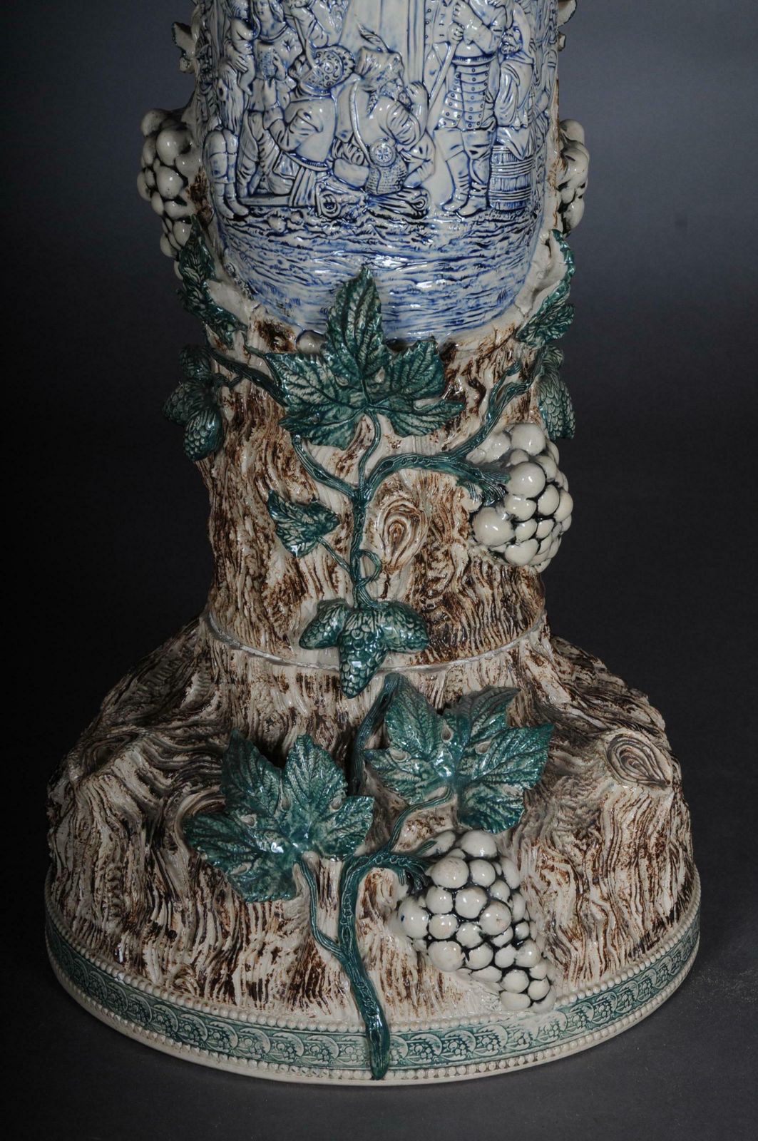Plant Pot Pillar Majolica Austria Vine Leaves Ceramics From 1885 photo 3348.0