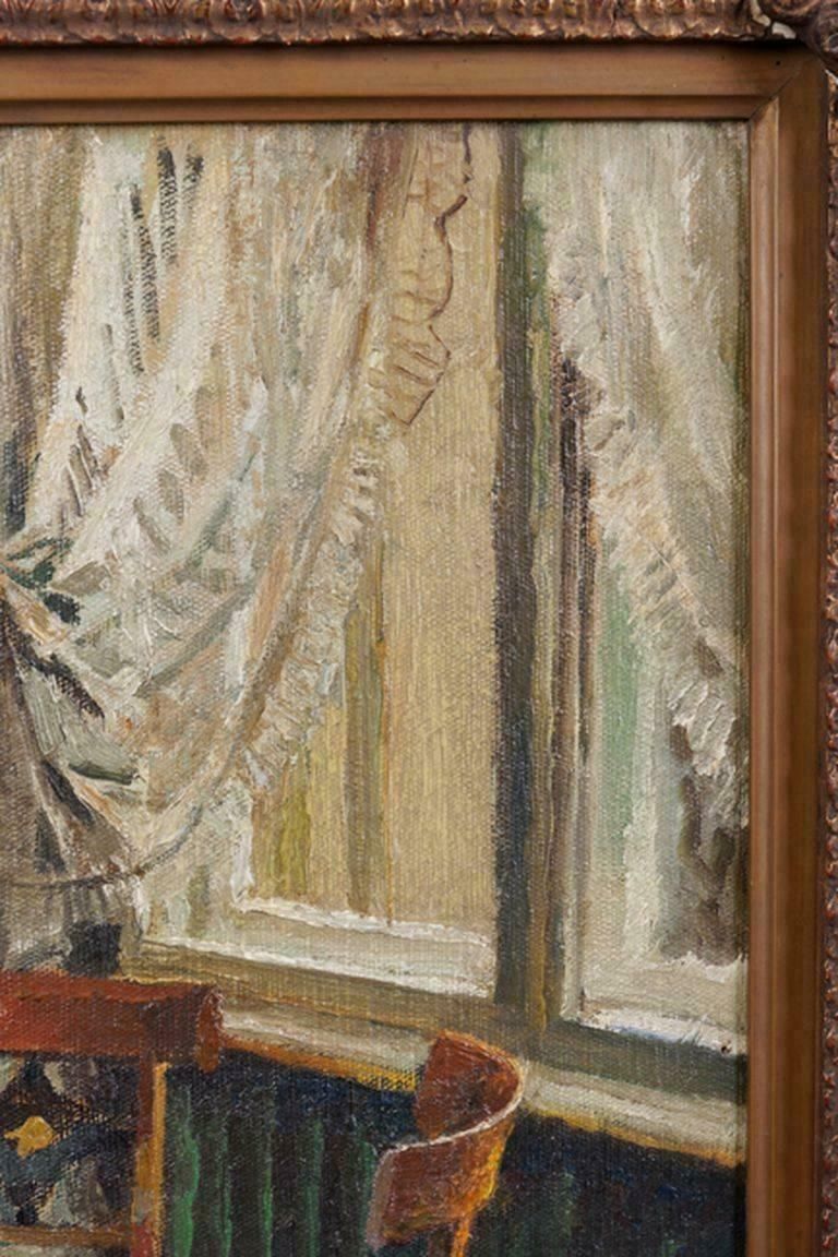 20th Century, Oil Painting Interior Biedermeier Room photo 2340.0