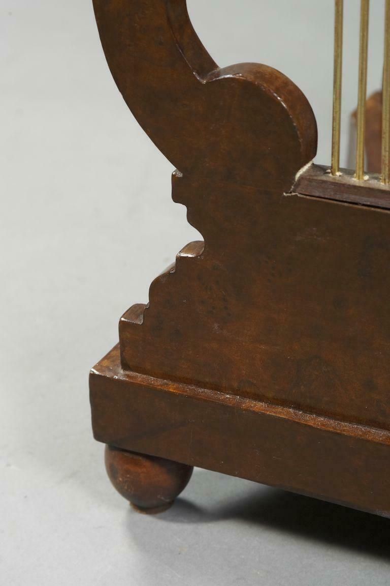 photo for sale 20th Century Decorative Lyre Sewing Table / Side Table In Biedermeier Style