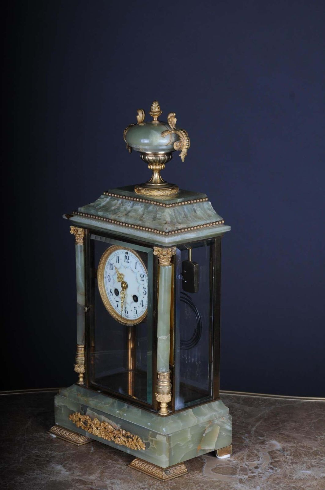 19th Century French Fireplace Clock Onyx 1889 L.Marti Et Cie Napoleon III photo furniture