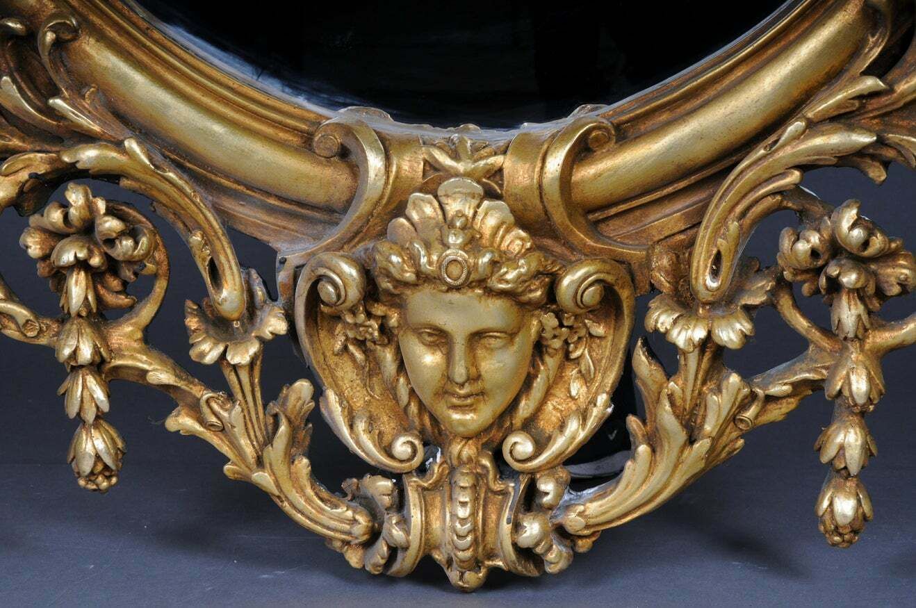 photo for sale Royal And Monumental Gilded Wall Mirror After F. Linke Paris