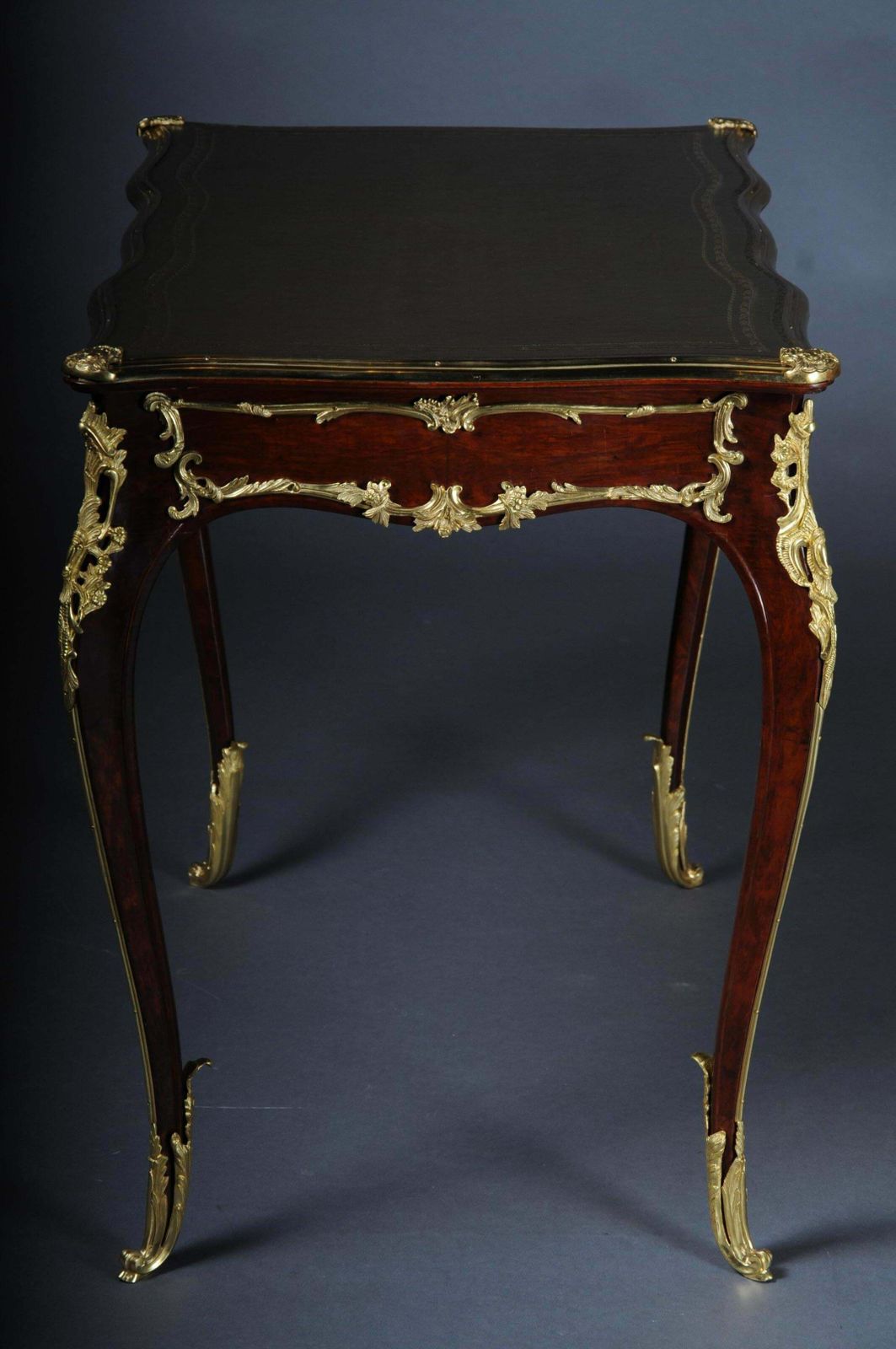 photo for sale 20th Century Elegant Veneered Bureau Plat Or Writing Desk In Louis XV Style