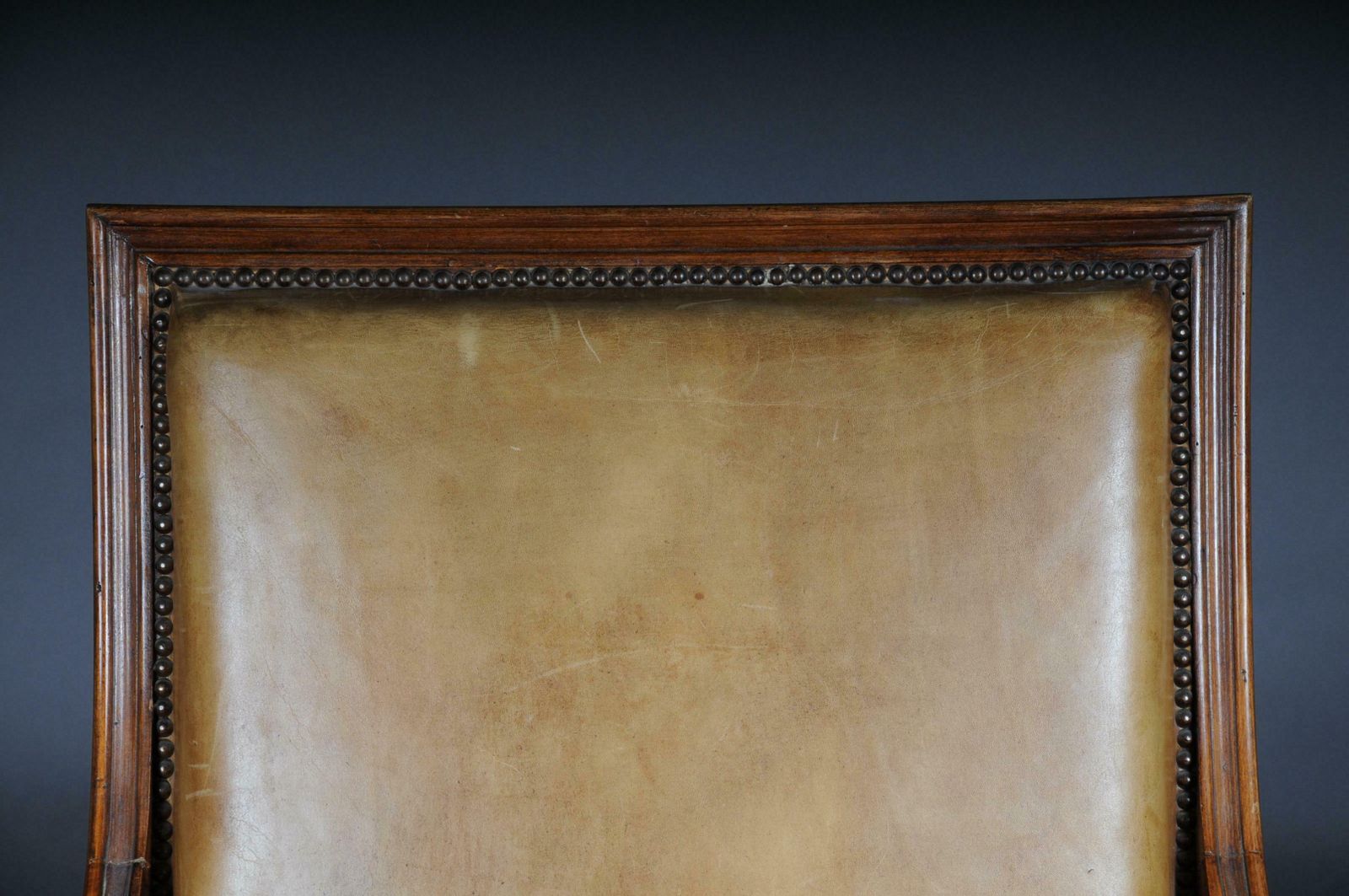 Armchair English Leather From, 19th Century Mahogany photo for sale