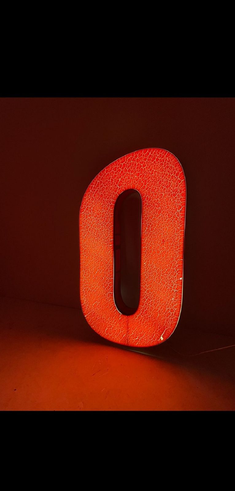 Eastern Bloc Huge Iluminated Letter O In The Form Of A Floor Night Lamp, 1970´S photo furniture