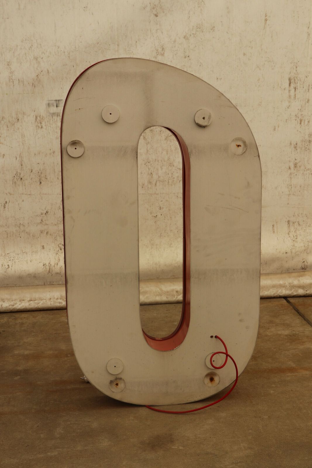 Eastern Bloc Huge Iluminated Letter O In The Form Of A Floor Night Lamp, 1970´S photo buy