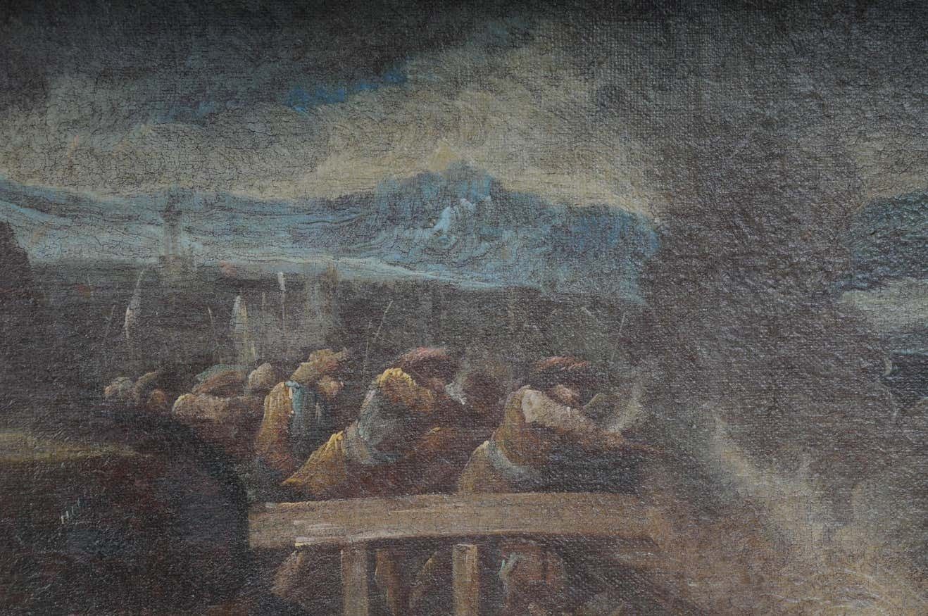Ottomans Oil Painting Battle Scene From 1740 photo vinterior