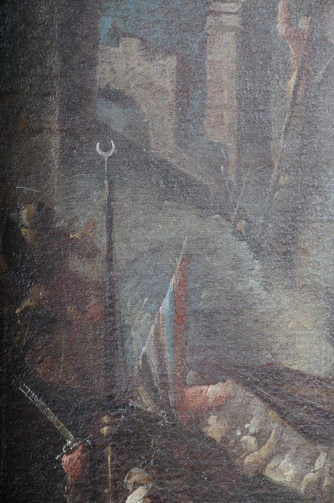 7098.0 Ottomans Oil Painting Battle Scene From 1740 photo