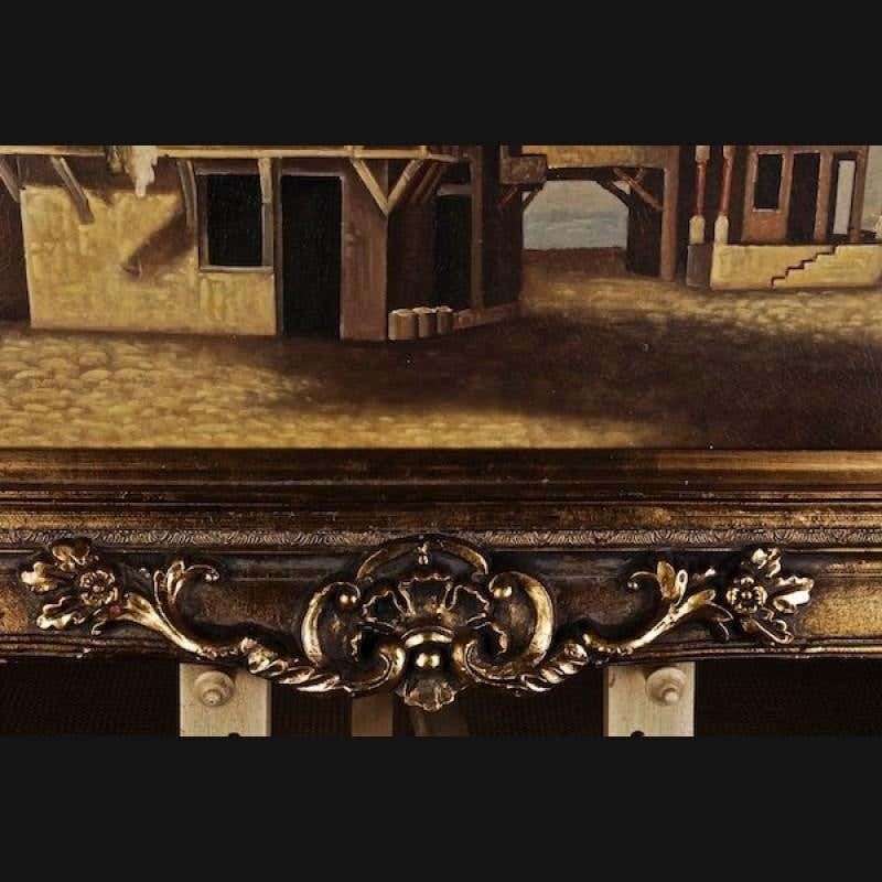 20th Century Living Oil Painting Café In Adalia In Asian Turkey photo vinterior