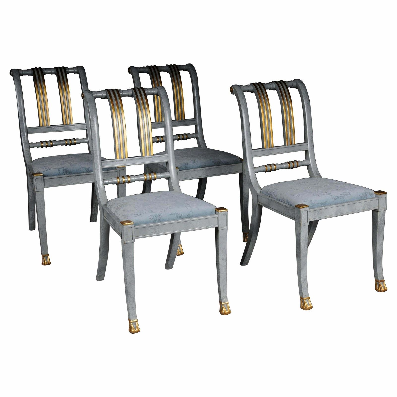 20th Century Set Of 4 Italian Designer Chairs, Wood