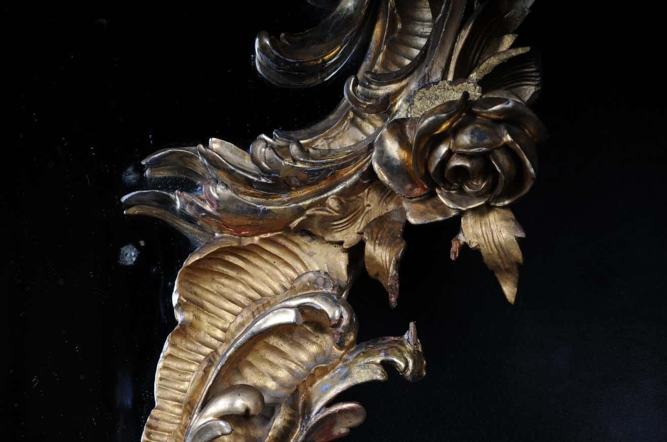 19th Century Antique Rococo Mirror Gilded Around 1880, Napoleon III photo vinterior