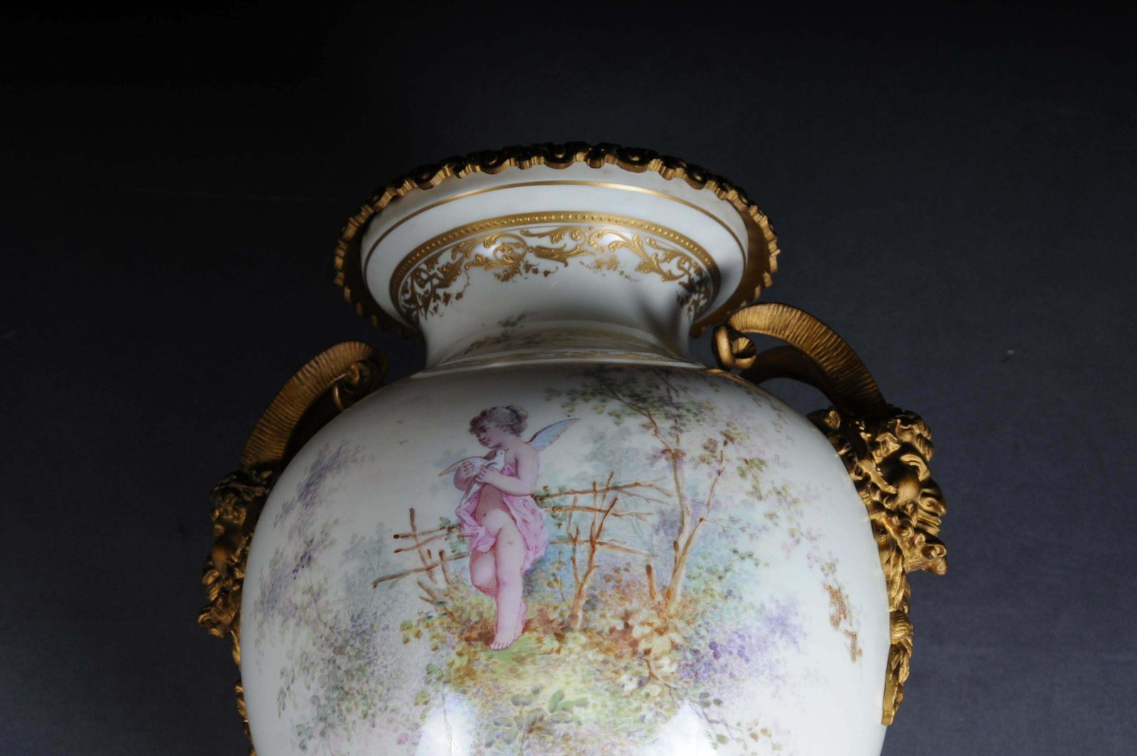 photo buy 19th Century Monumental Sèvres Pomp Vase With Bronze Mounting