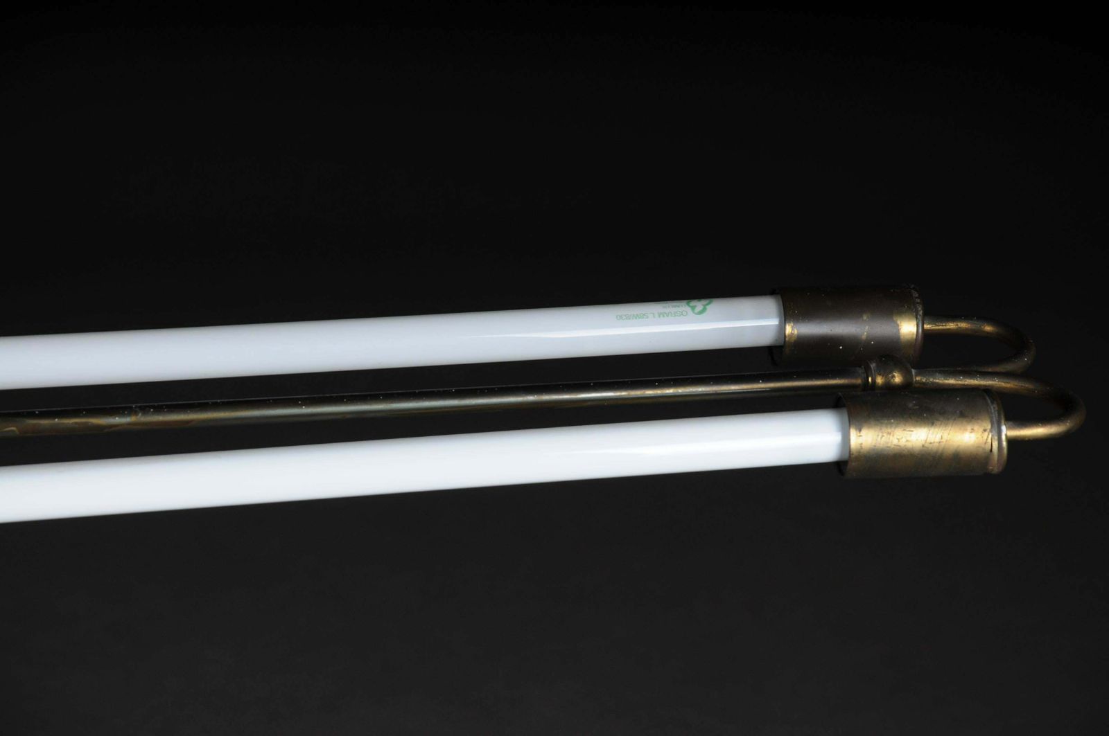 Large Vintage Ceiling Lamp, Ceiling Lamp Brass Neon Tube, 1950''S photo Lighting