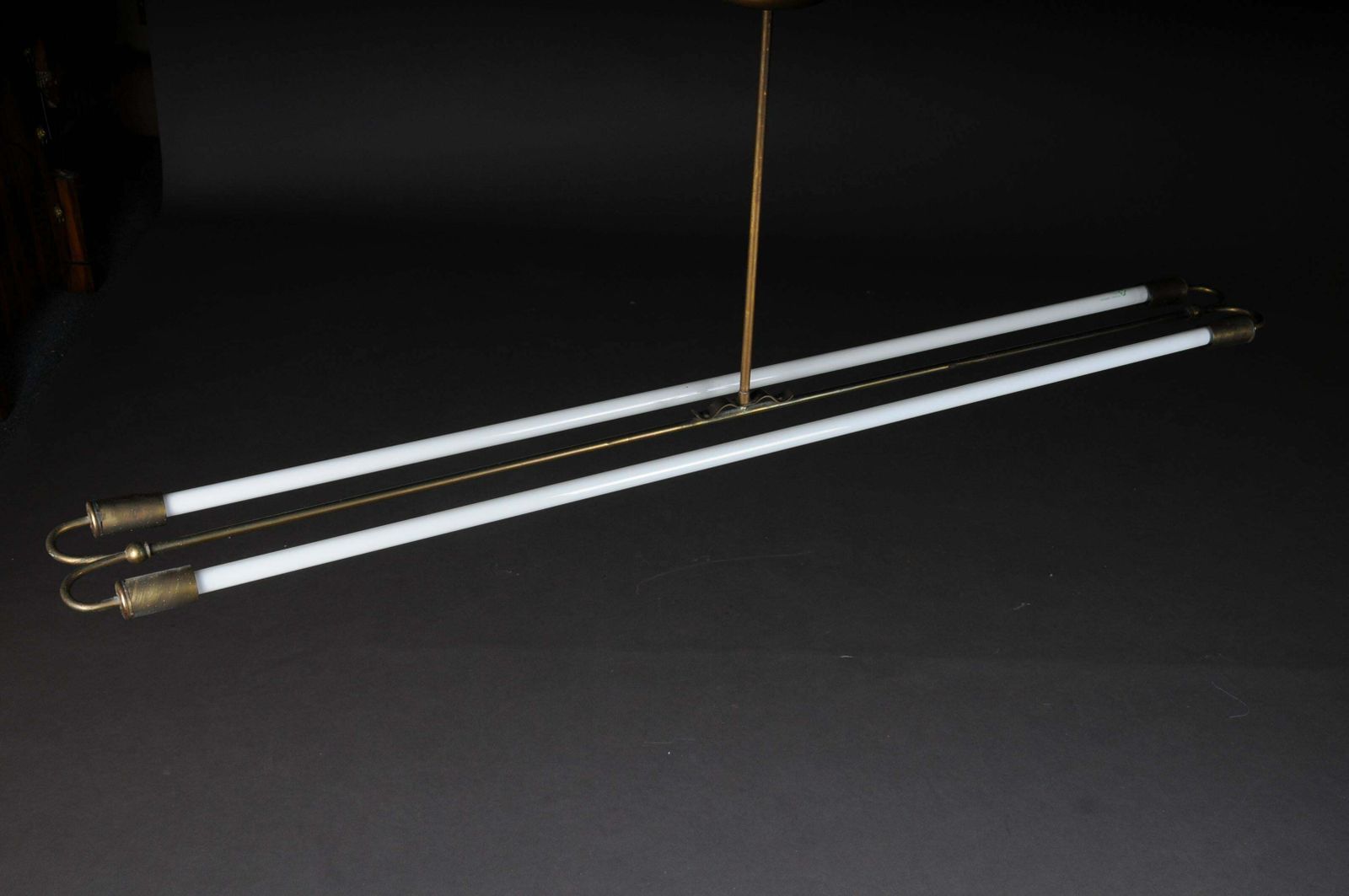 photo furniture Large Vintage Ceiling Lamp, Ceiling Lamp Brass Neon Tube, 1950''S