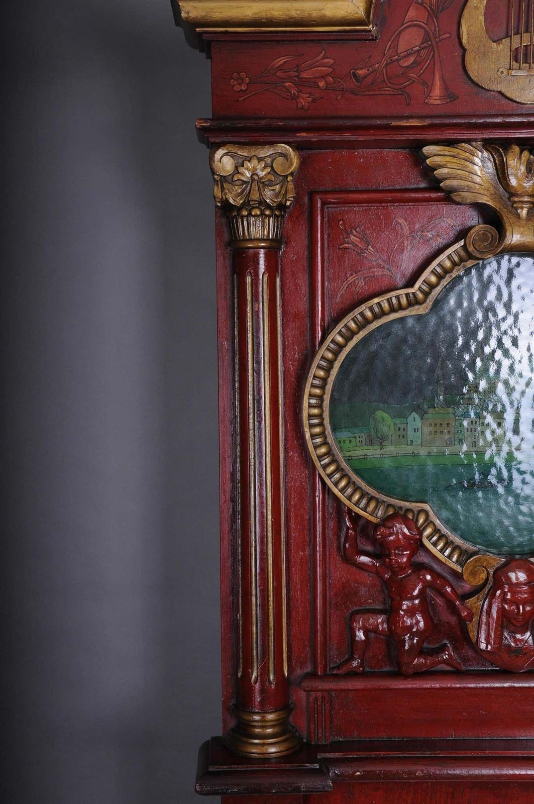 photo vintage 19th Century Exceptional Solitare Wall Decoration / Wall Covering With Painting