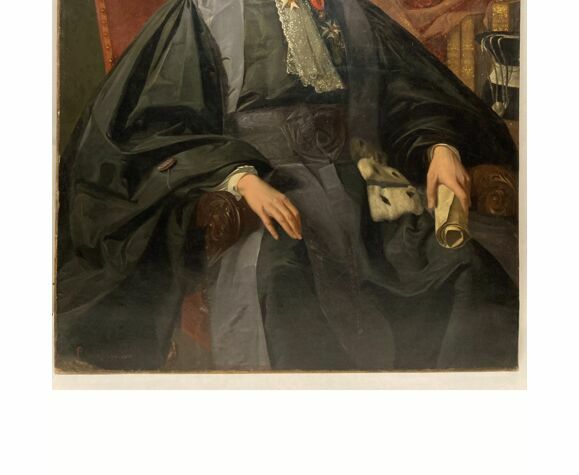 19th Century Large French Portrait Signed P. Le Chevalier photo 1969.76