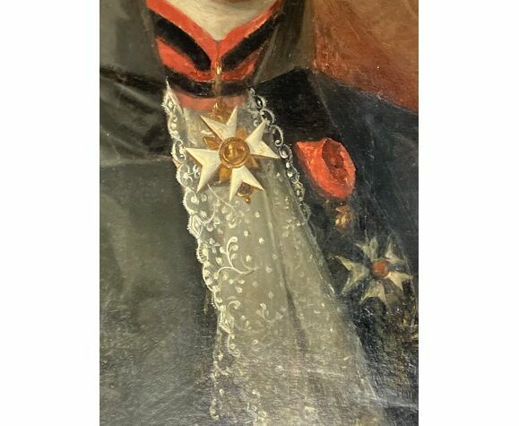 photo buy 19th Century Large French Portrait Signed P. Le Chevalier