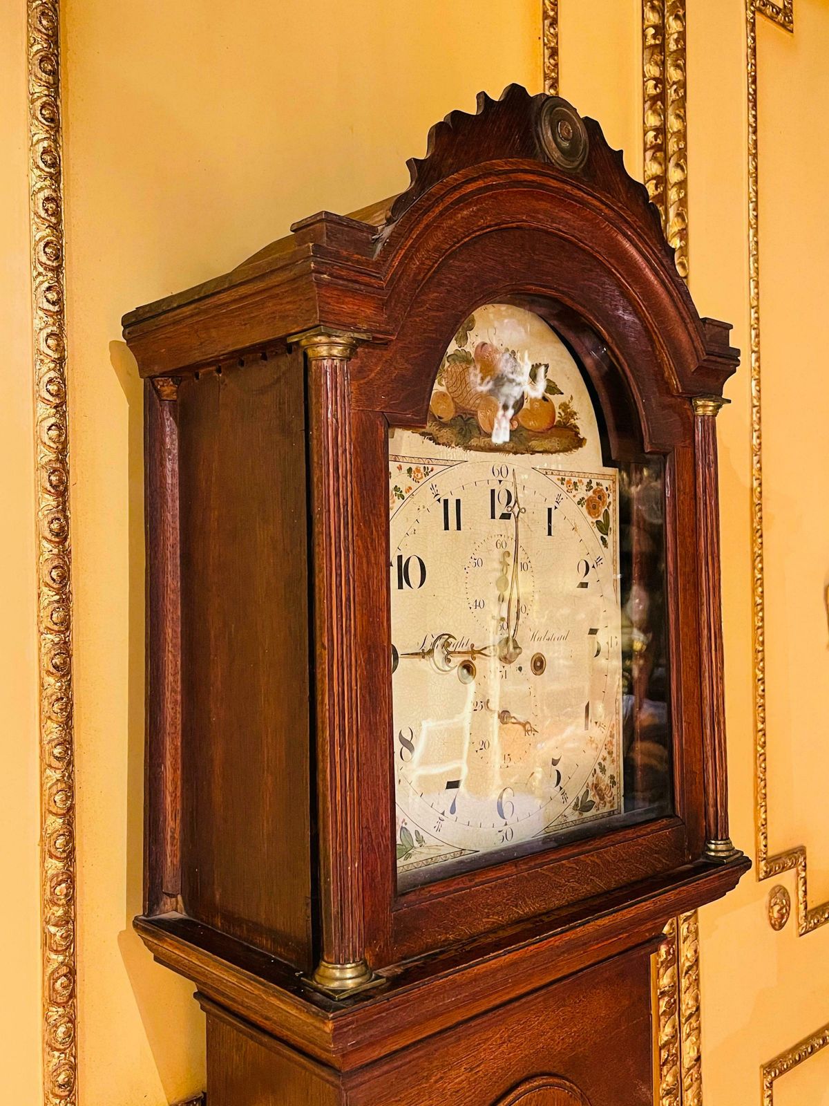 Beautiful Antique English Grandfather Clock Oak 19th Century photo buy
