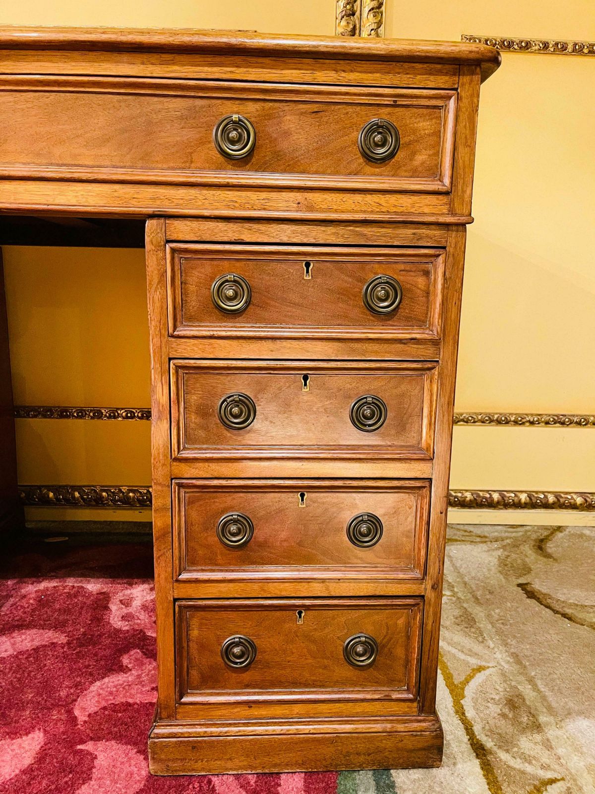 Beautiful English Desk, Light Mahogany , Early 20th Century photo buy