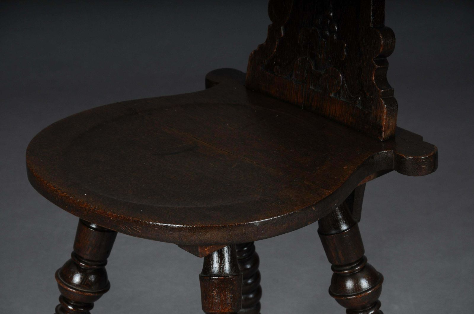 Antique Neo Renaissance Board Chair Historicism Circa 1870, Oak C photo vinterior