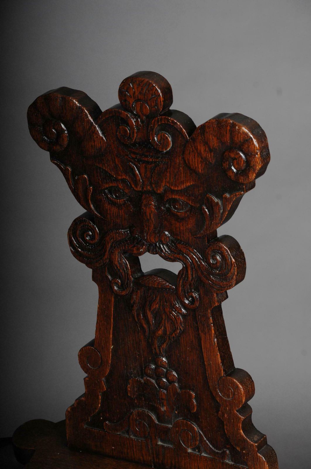 Antique Neo Renaissance Board Chair Historicism Circa 1870, Oak C photo vintage